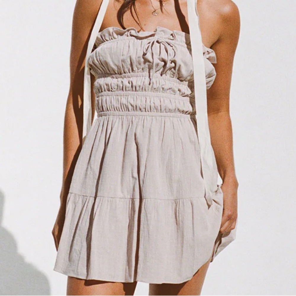 Sabo Skirt Strapless Cream Dress